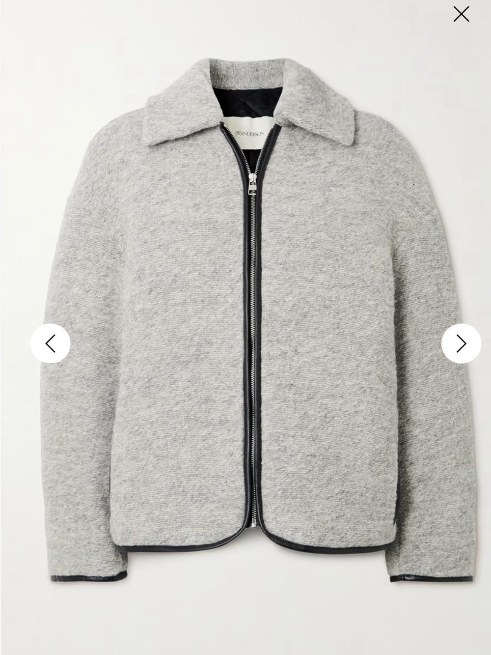 JW Anderson Contrast Trim Gray Wool Boucle NWT